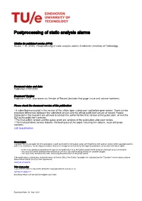 Postprocessing of Static Analysis Alarms