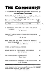 A PDF of All the Tables of Contents for 1929