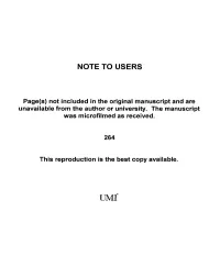 Note to Users