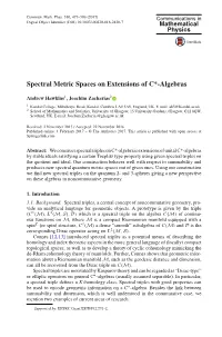 Spectral Metric Spaces on Extensions of C*-Algebras