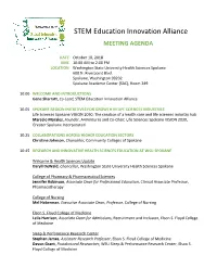 STEM Education Innovation Alliance MEETING AGENDA