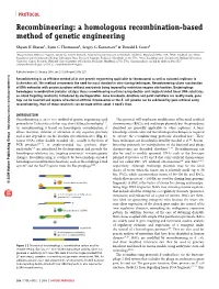 A Homologous Recombination-Based Method of Genetic Engineering