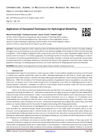 Application of Geospatial Techniques for Hydrological Modelling