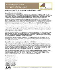 Blackshawhead Packhorse Audio E-Trail Script