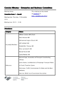 Concise Minutes - Enterprise and Business Committee