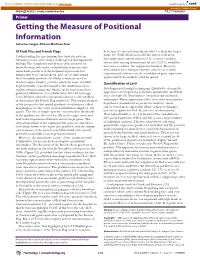 Getting the Measure of Positional Information Johannes Jaeger, Alfonso Martinez-Arias