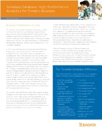 High-Performance Analytics for Today's Business