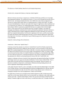 The Library As a Hybrid Building: New Forms and Complex Programmes