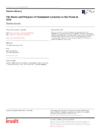 The Route and Purpose of Champlain's Journey to the Petun in 1616
