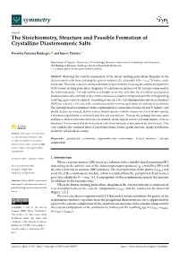 The Stoichiometry, Structure and Possible Formation of Crystalline Diastereomeric Salts