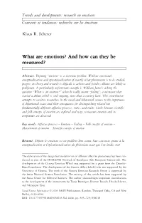 What Are Emotions? and How Can They Be Measured?