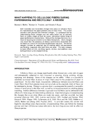 What Happens to Cellulosic Fibers During Papermaking and Recycling? a Review