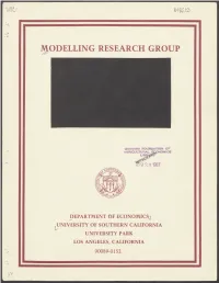 Modelling Research Group