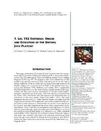 Origin and Evolution of the Ontong Java Plateau