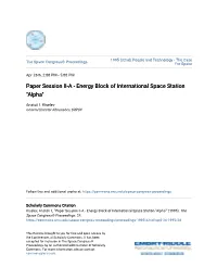 Paper Session II-A - Energy Block of International Space Station "Alpha"