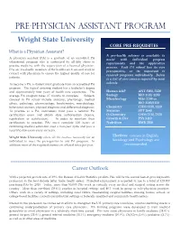 Pre-Physician Assistant Program