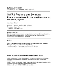 SWR2 Feature Am Sonntag from Somewhere in the Mediterranean Abie Nathan, Odysseus