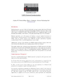 UMTS Network Synchronisation