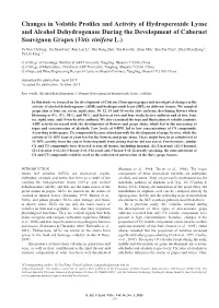 Changes in Volatile Profiles and Activity of Hydroperoxide Lyase and Alcohol Dehydrogenase During the Development of Cabernet Sauvignon Grapes (Vitis Vinifera L.)
