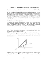 Chapter 8. Motion in a Noninertial Reference Frame