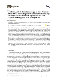 Combining Blockchain Technology and the Physical Internet to Achieve