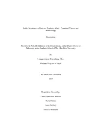 Subtle Semblances of Sorrow: Exploring Music, Emotional Theory, and Methodology