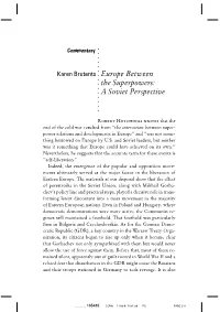 The Superpowers: a Soviet Perspective
