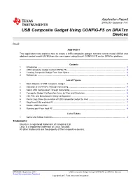 USB Composite Gadget Using CONFIG-FS on Dra7xx Devices