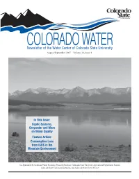 In This Issue: Septic Systems, Graywater and More on Water Quality Feature Article: Consumptive Loss from ISDS in the Mountain Environment