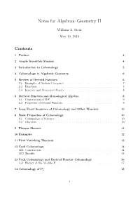 Notes for Algebraic Geometry II