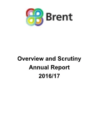 Overview and Scrutiny Annual Report 2016/17 Table of Contents
