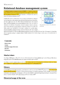 Relational Database Management System