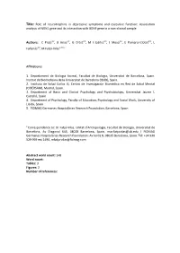 Role of Neurotrophins in Depressive Symptoms and Executive Function: Association Analysis of NRN1 Gene and Its Interaction with BDNF Gene in a Non-Clinical Sample