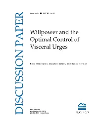 Willpower and the Optimal Control of Visceral Urges