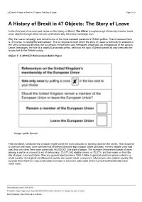 A History of Brexit in 47 Objects: the Story of Leave Page 1 of 9