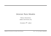 Interest Rate Models