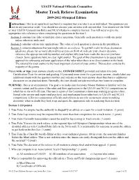 Master Track Referee Examination 2009-2012 Olympiad Edition