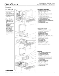 Quickspecs with Intel Pentium 4 Processors