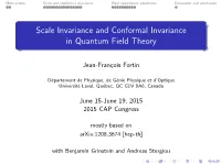 Scale Invariance and Conformal Invariance in Quantum Field Theory