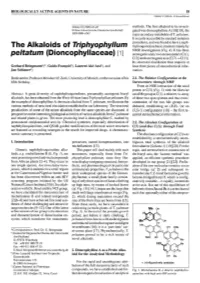 The Alkaloids of &lt;I&gt;Triphyophyllum Peltatum&lt;/I&gt; (Dioncophyllaceae)