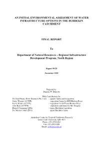 An Initial Environmental Assessment of Water Infrastructure Options in the Burdekin Catchment