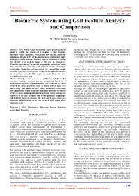 Biometric System Using Gait Feature Analysis and Comparison