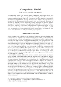 "Competition Model" In: the Encyclopedia of Applied Linguistics