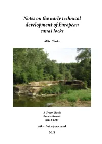Development of the Canal Lock
