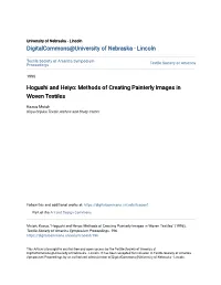Hogushi and Heiyo: Methods of Creating Painterly Images in Woven Textiles
