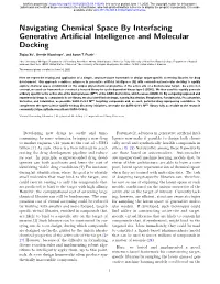 Navigating Chemical Space by Interfacing Generative Artificial Intelligence and Molecular Docking