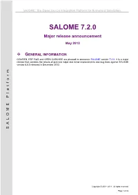 SALOME 7.2.0 Release Notes