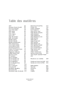 Table Des Matières