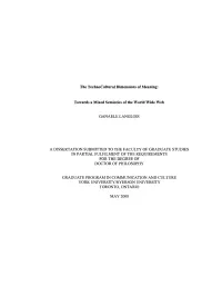 The Technocuitural Dimensions of Meaning
