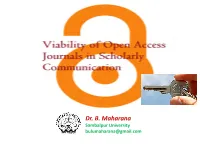 Viability of Open Access Journals